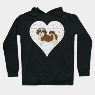 Shih Tzu Heart Jigsaw Pieces Design - Gift for Shih Tzu Lovers Hoodie